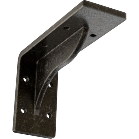 Ekena Millwork Embrey Steel Bracket, Antiqued Warm Silver 2"W x 6"D x 3 3/4"H BKTM02X06X03EBAWS